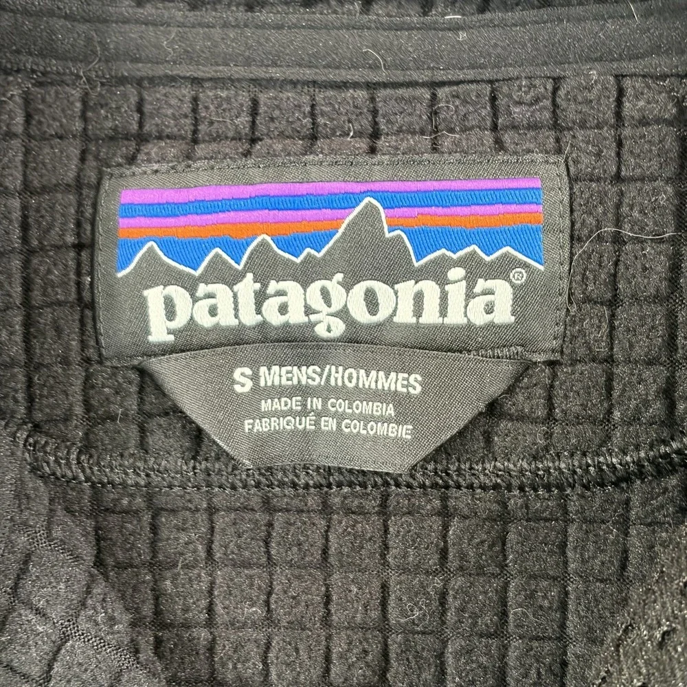Patagonia R1 Polartec Power Grid Fleece Quarter Zip Pullover in‎ Black Men Small
